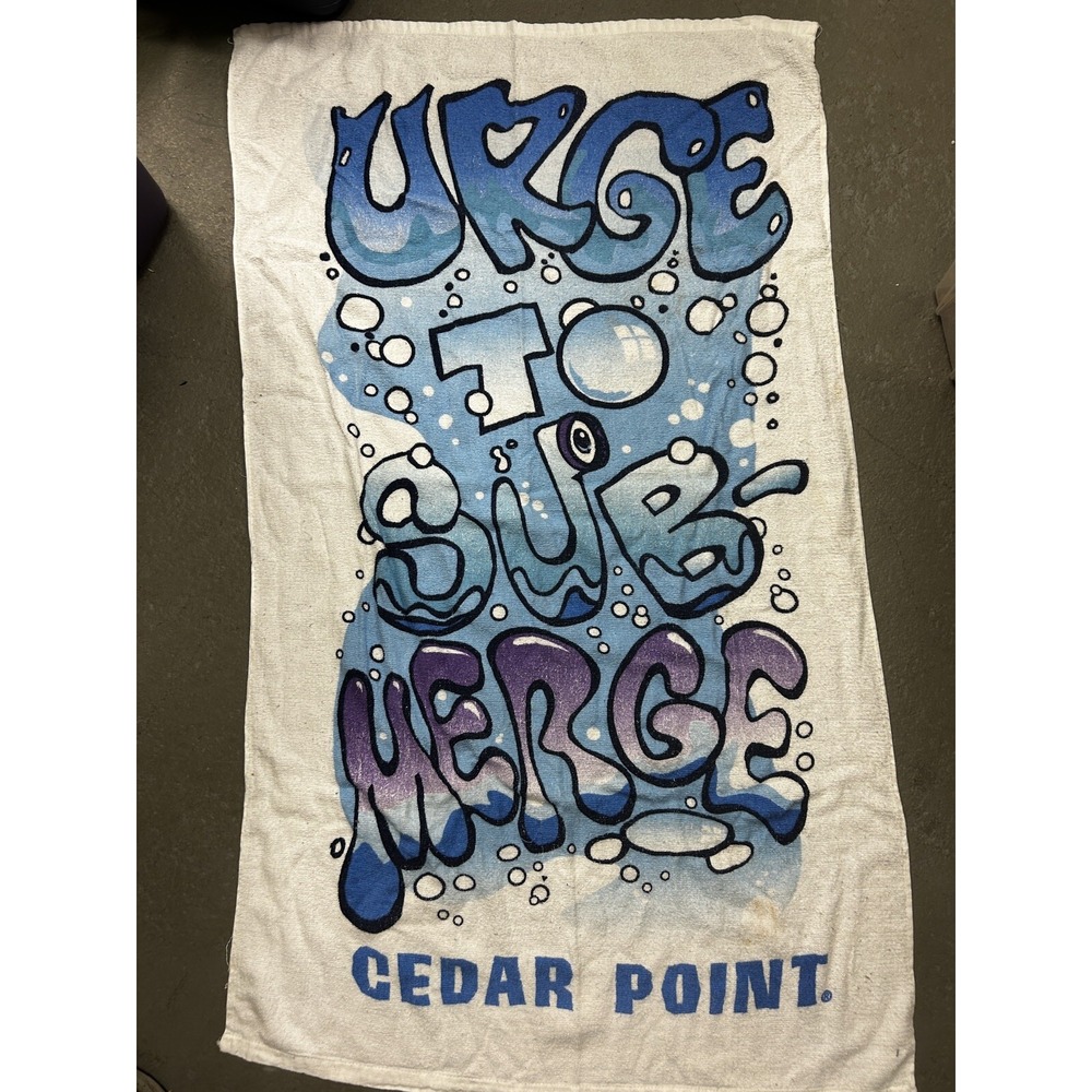 Vintage Cedar Point Beach Towel 80s Amusement Park‎ Theme Ohio